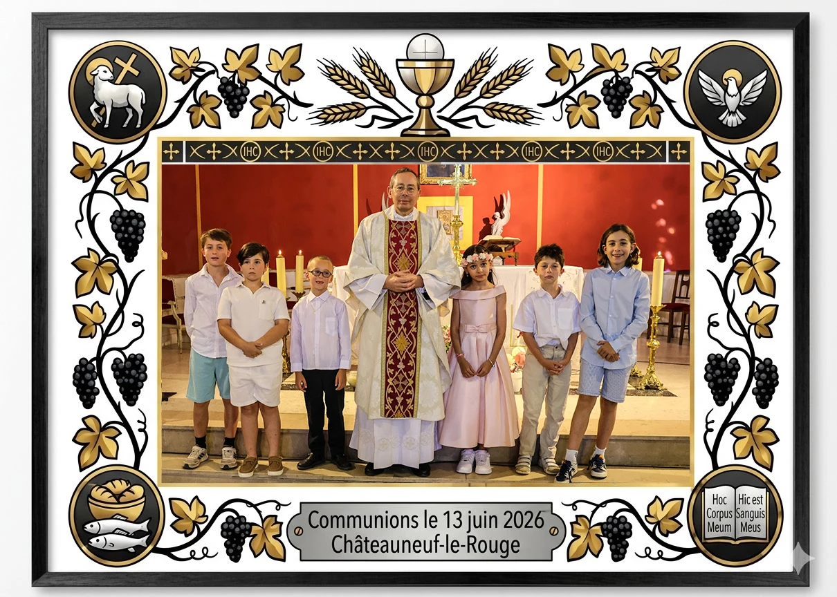 Cadre souvenir des communions du 13 juin 2026 à Châteauneuf-le-Rouge