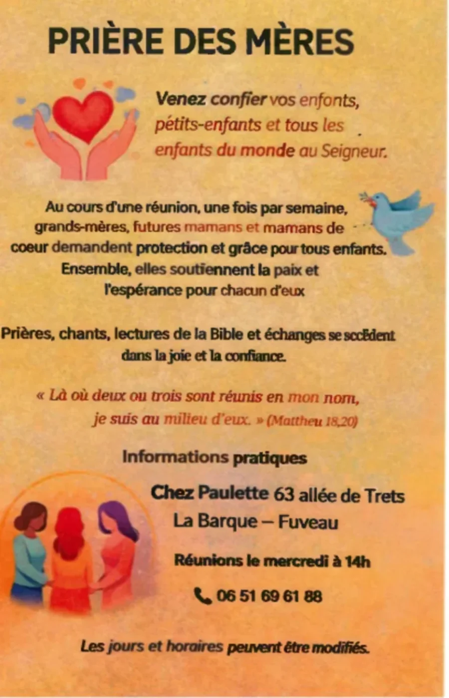 Informations scannées pour les Équipes du rosaire